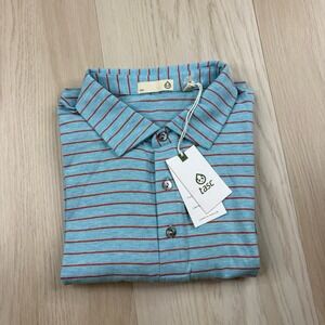 Tasc Performance Everywear Polo Golf Shirt Striped Cotton Bamboo Mens Large NWT